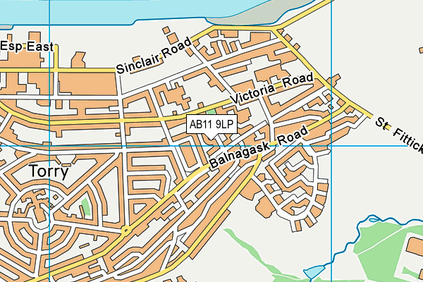 AB11 9LP map - OS VectorMap District (Ordnance Survey)