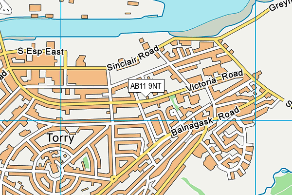 AB11 9NT map - OS VectorMap District (Ordnance Survey)