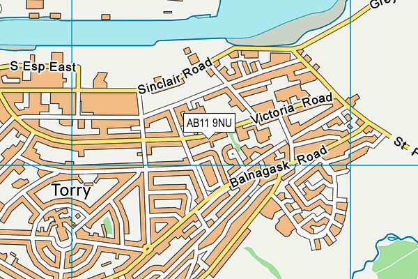 AB11 9NU map - OS VectorMap District (Ordnance Survey)
