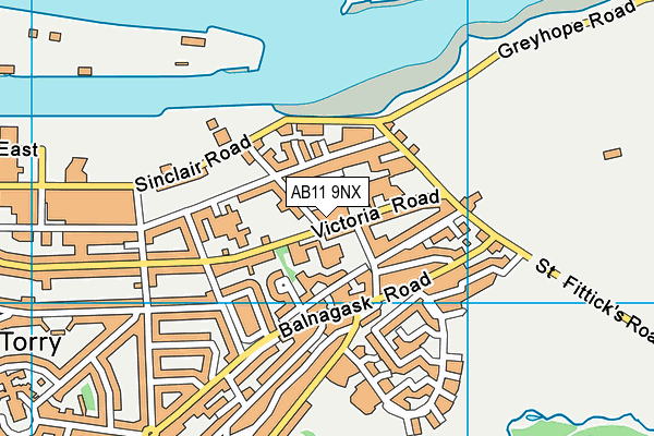 AB11 9NX map - OS VectorMap District (Ordnance Survey)