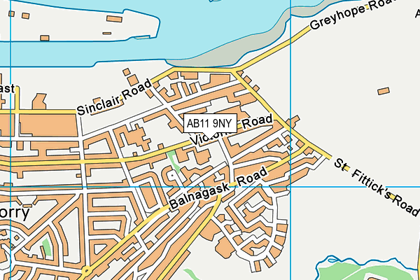AB11 9NY map - OS VectorMap District (Ordnance Survey)