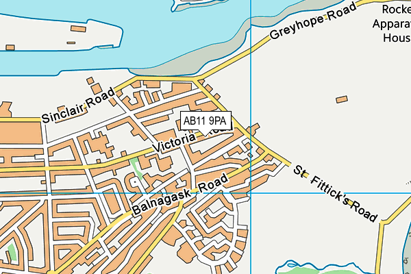 AB11 9PA map - OS VectorMap District (Ordnance Survey)