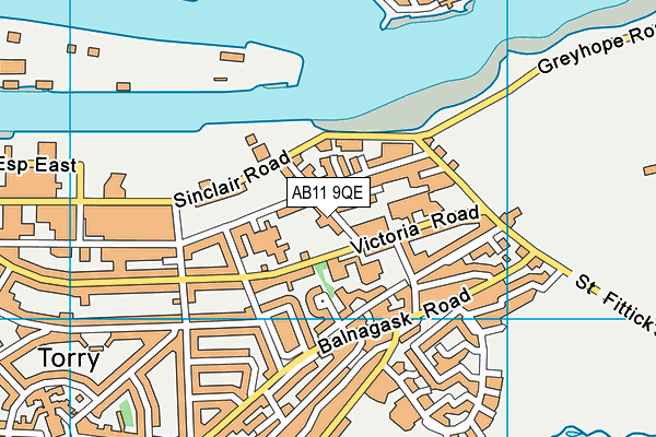 AB11 9QE map - OS VectorMap District (Ordnance Survey)