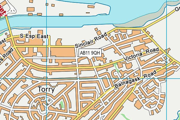 AB11 9QH map - OS VectorMap District (Ordnance Survey)