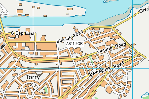 AB11 9QR map - OS VectorMap District (Ordnance Survey)