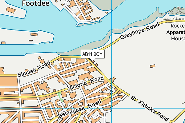 AB11 9QY map - OS VectorMap District (Ordnance Survey)
