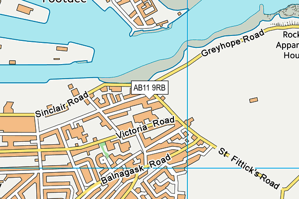 AB11 9RB map - OS VectorMap District (Ordnance Survey)