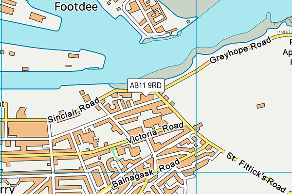 AB11 9RD map - OS VectorMap District (Ordnance Survey)