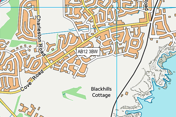 AB12 3BW map - OS VectorMap District (Ordnance Survey)
