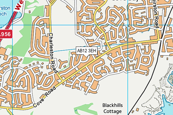 AB12 3EH map - OS VectorMap District (Ordnance Survey)