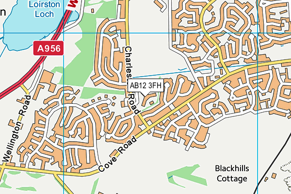 AB12 3FH map - OS VectorMap District (Ordnance Survey)