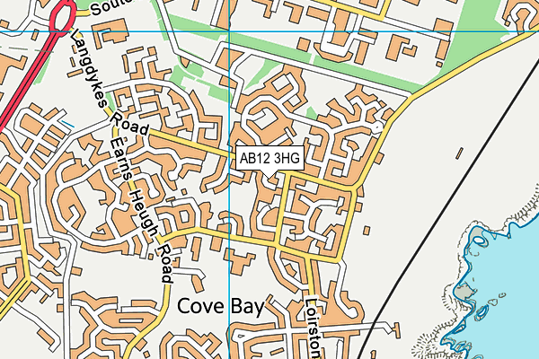 AB12 3HG map - OS VectorMap District (Ordnance Survey)