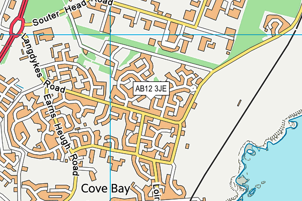 AB12 3JE map - OS VectorMap District (Ordnance Survey)
