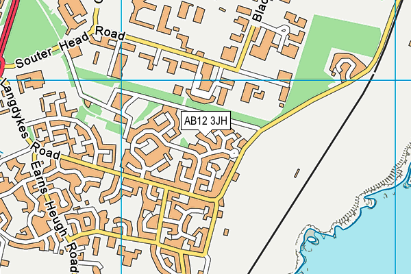 AB12 3JH map - OS VectorMap District (Ordnance Survey)