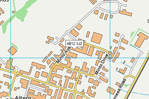 AB12 3JZ map - OS VectorMap District (Ordnance Survey)