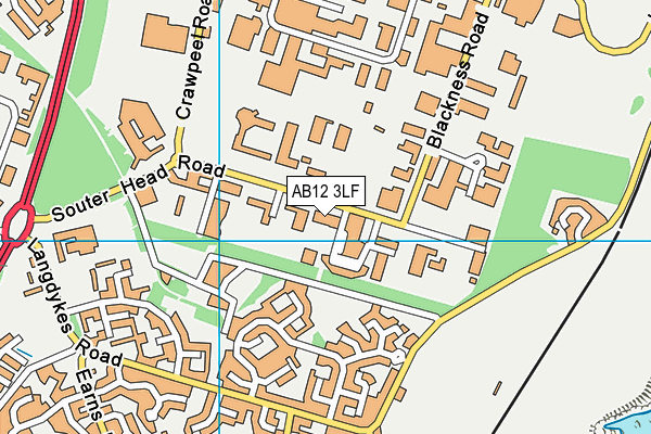 AB12 3LF map - OS VectorMap District (Ordnance Survey)