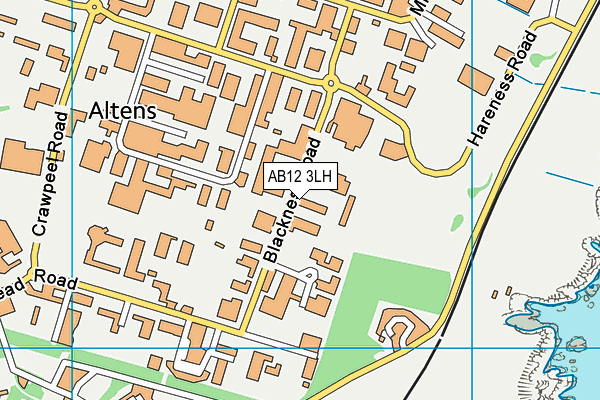 AB12 3LH map - OS VectorMap District (Ordnance Survey)