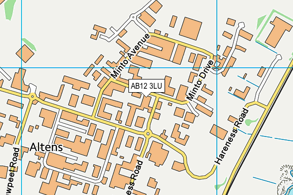 AB12 3LU map - OS VectorMap District (Ordnance Survey)