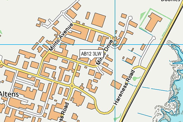 AB12 3LW map - OS VectorMap District (Ordnance Survey)