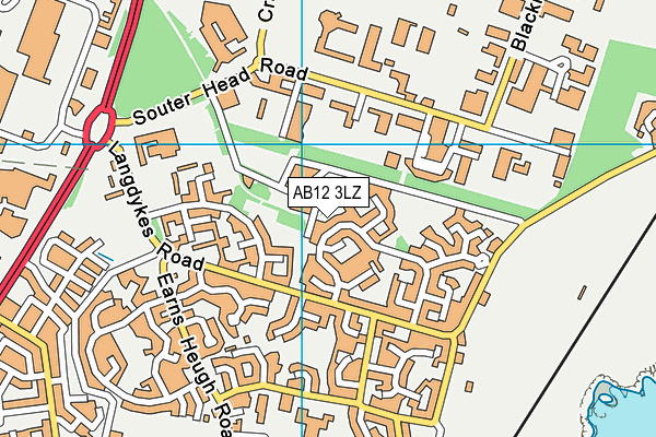 AB12 3LZ map - OS VectorMap District (Ordnance Survey)