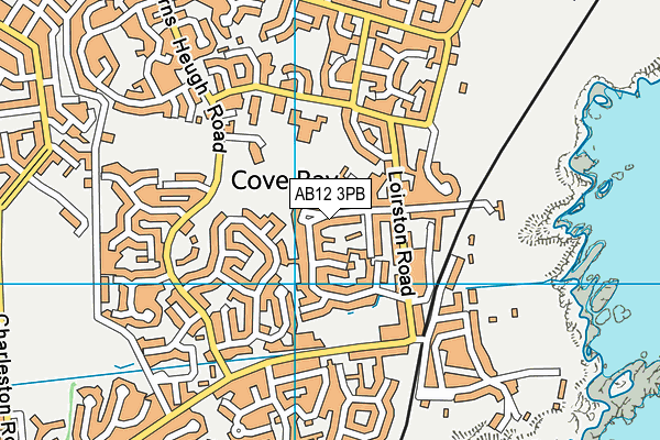 AB12 3PB map - OS VectorMap District (Ordnance Survey)
