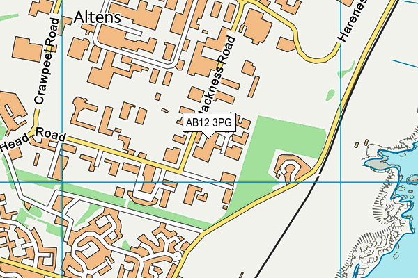 AB12 3PG map - OS VectorMap District (Ordnance Survey)