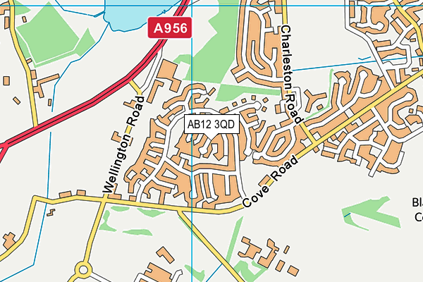 AB12 3QD map - OS VectorMap District (Ordnance Survey)