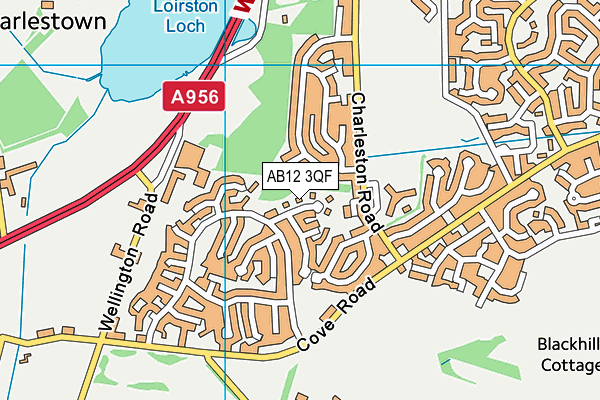AB12 3QF map - OS VectorMap District (Ordnance Survey)