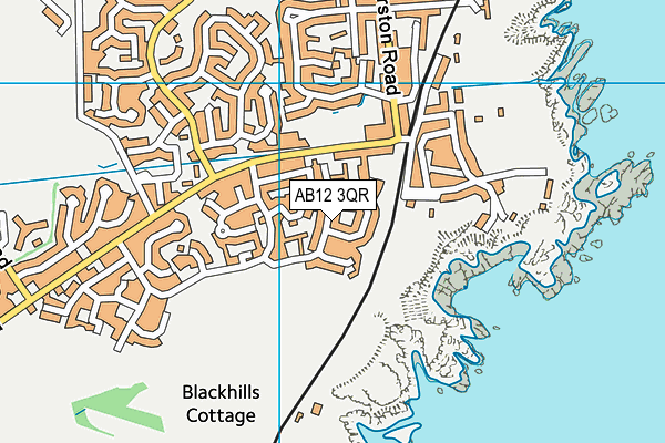 AB12 3QR map - OS VectorMap District (Ordnance Survey)
