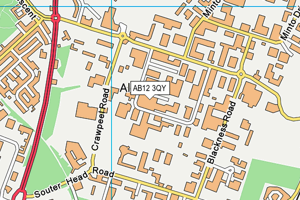 AB12 3QY map - OS VectorMap District (Ordnance Survey)