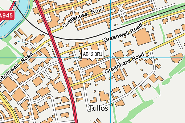 AB12 3RJ map - OS VectorMap District (Ordnance Survey)