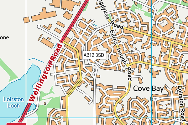 AB12 3SD map - OS VectorMap District (Ordnance Survey)