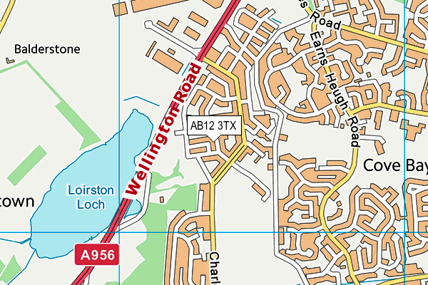 AB12 3TX map - OS VectorMap District (Ordnance Survey)