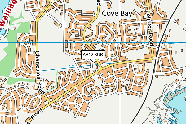 AB12 3UB map - OS VectorMap District (Ordnance Survey)