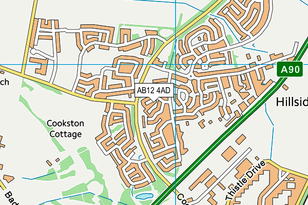 AB12 4AD map - OS VectorMap District (Ordnance Survey)