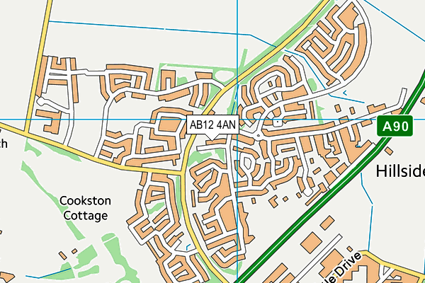 AB12 4AN map - OS VectorMap District (Ordnance Survey)