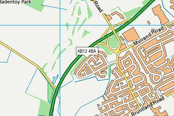 AB12 4BA map - OS VectorMap District (Ordnance Survey)
