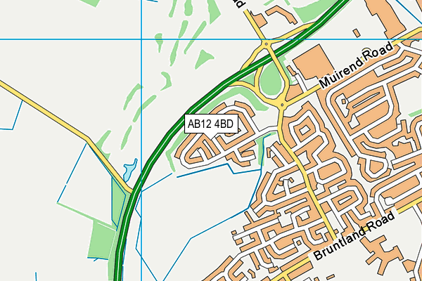 AB12 4BD map - OS VectorMap District (Ordnance Survey)