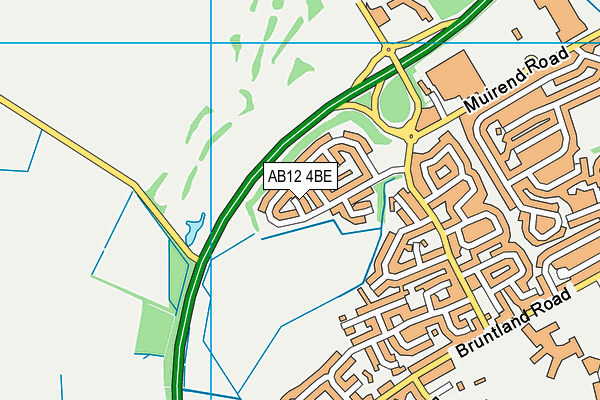 AB12 4BE map - OS VectorMap District (Ordnance Survey)