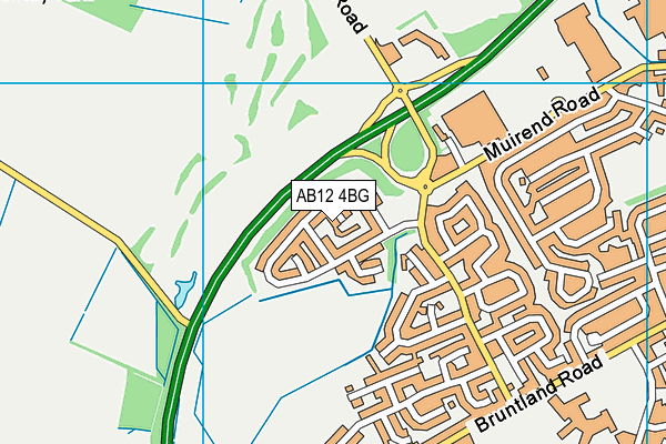 AB12 4BG map - OS VectorMap District (Ordnance Survey)