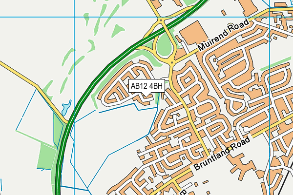 AB12 4BH map - OS VectorMap District (Ordnance Survey)