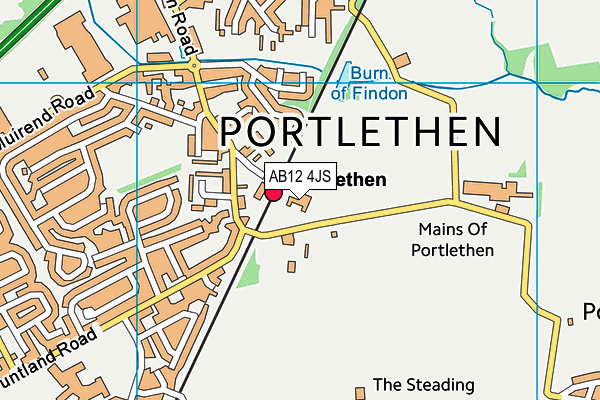 AB12 4JS map - OS VectorMap District (Ordnance Survey)