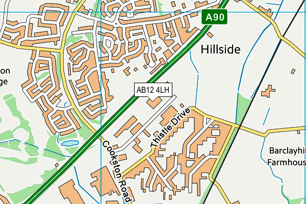 AB12 4LH map - OS VectorMap District (Ordnance Survey)