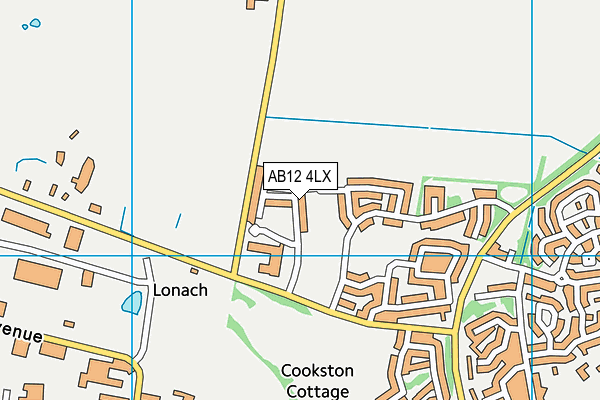 AB12 4LX map - OS VectorMap District (Ordnance Survey)