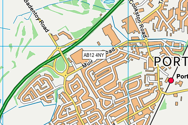 AB12 4NY map - OS VectorMap District (Ordnance Survey)