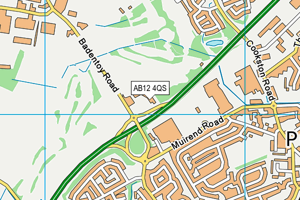 AB12 4QS map - OS VectorMap District (Ordnance Survey)