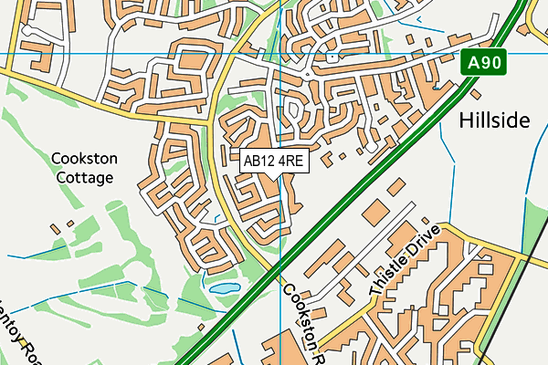 AB12 4RE map - OS VectorMap District (Ordnance Survey)