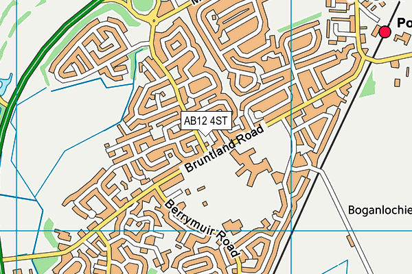 AB12 4ST map - OS VectorMap District (Ordnance Survey)