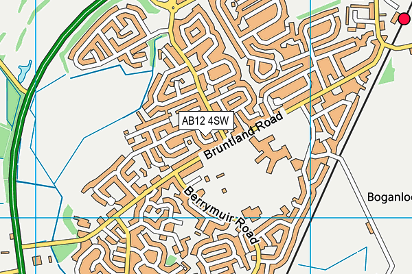 AB12 4SW map - OS VectorMap District (Ordnance Survey)