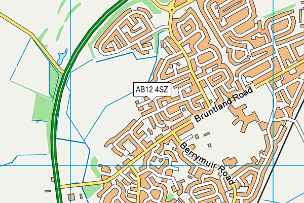 AB12 4SZ map - OS VectorMap District (Ordnance Survey)